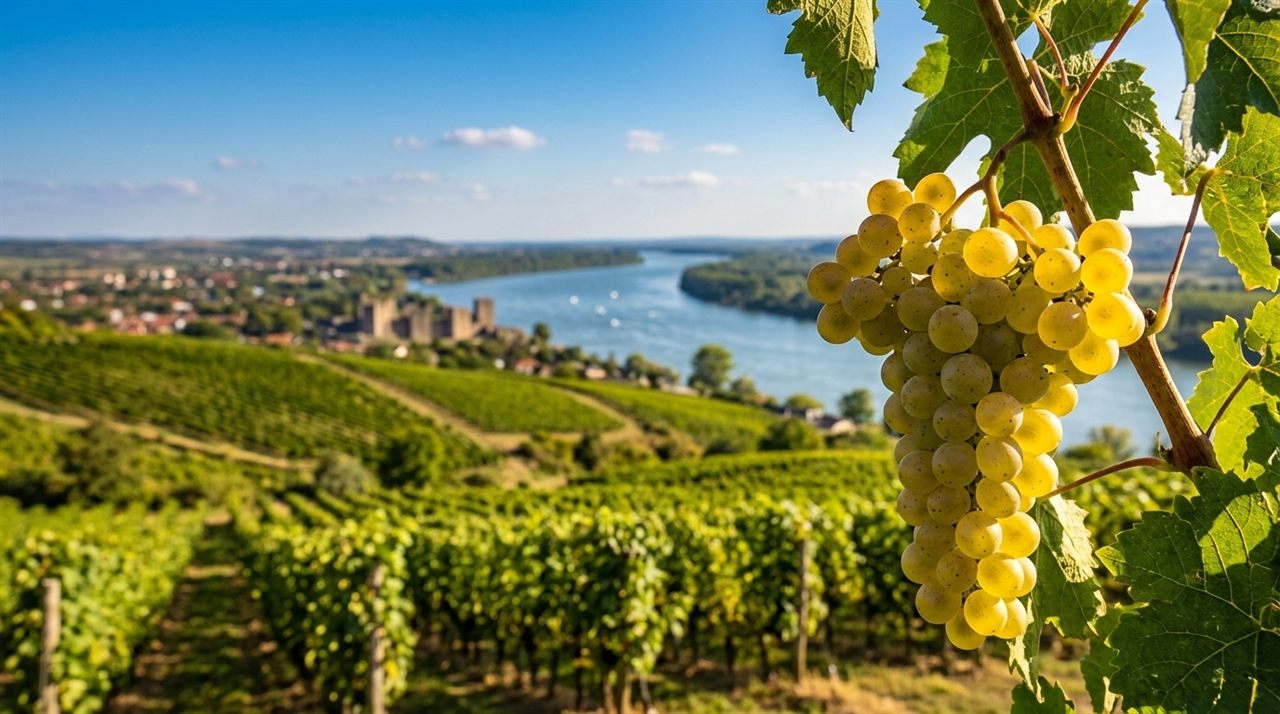 Grožđe Smederevka u Vinogradu na Dunavu